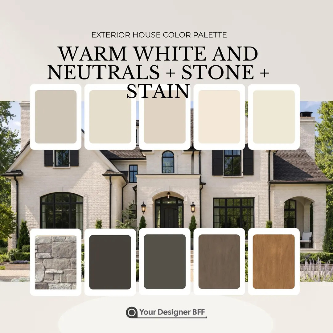 Neutral Exterior: Warm White & Greige for Painted Brick Homes (Paint Palette PDF Download) Sherwi... | Etsy (Global)