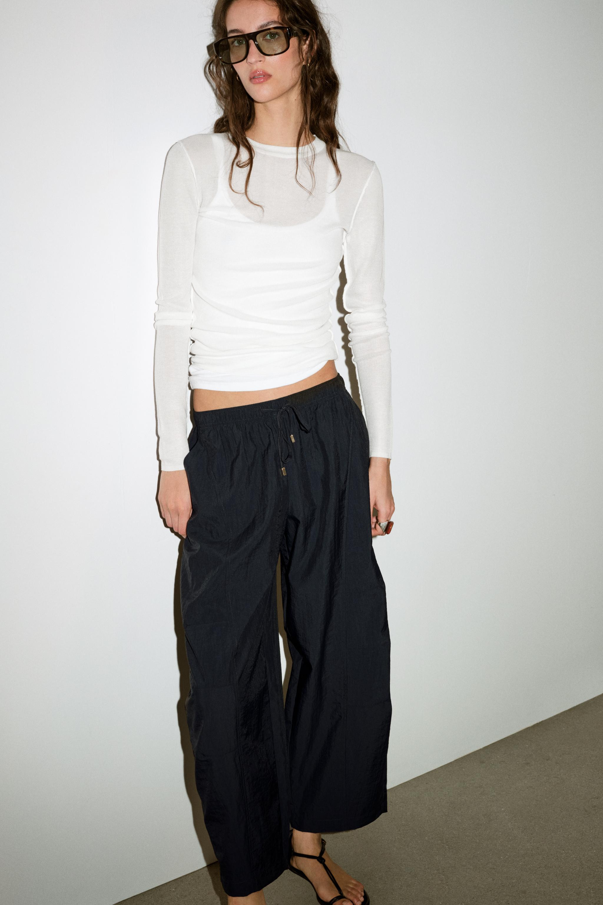 BARREL TROUSERS WITH ELASTIC WAIST | Zara FR