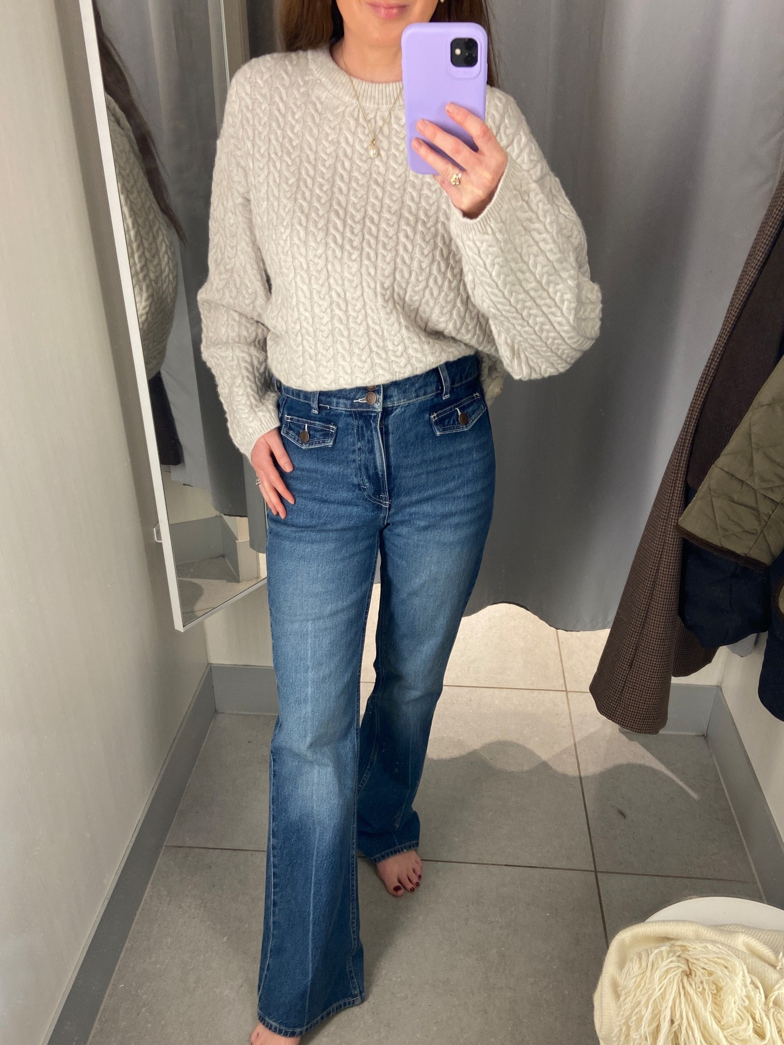 Channeling my inner Victoria Beckham with these gorgeous flared jeans from H&M 🤎 The fit is so flattering and gives that timeless, elongated leg look we all love. Styled here with a cozy knit for the perfect autumn outfit.
H&M currently have 15% off for members for 24 hours only and the perfect excuse to treat yourself 🍂 flared Jean, brown sweater, check trousers, chocolate brown outfit, autumn outfits 

#LTKOver40 #LTKSeasonal #LTKSaleAlert