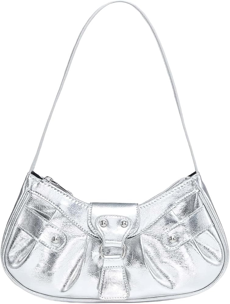 Verdusa Women's Pleated Hobo Shoulder Bag PU Leather Clutch Handbag | Amazon (US)