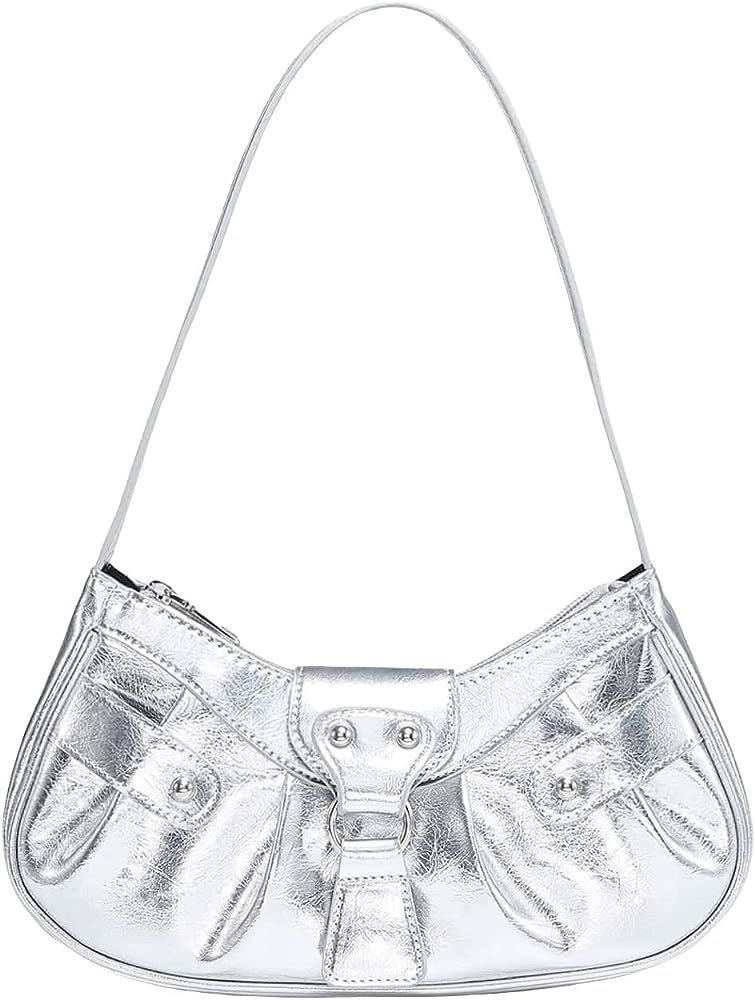 Women's Pleated Hobo Shoulder Bag PU Leather Clutch Handbag | Amazon (US)