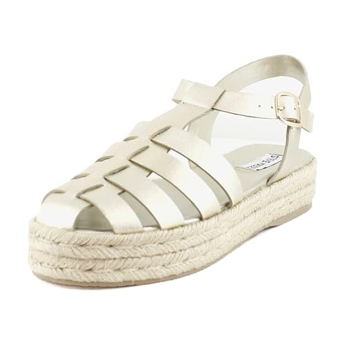 Steve Madden Women's Marlin Fisherman Sandal, Gold Leather, 6 | Amazon (US)