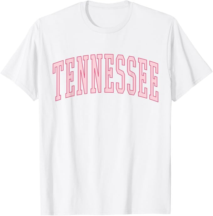 Preppy Varsity Pink Tennessee T-Shirt | Amazon (US)