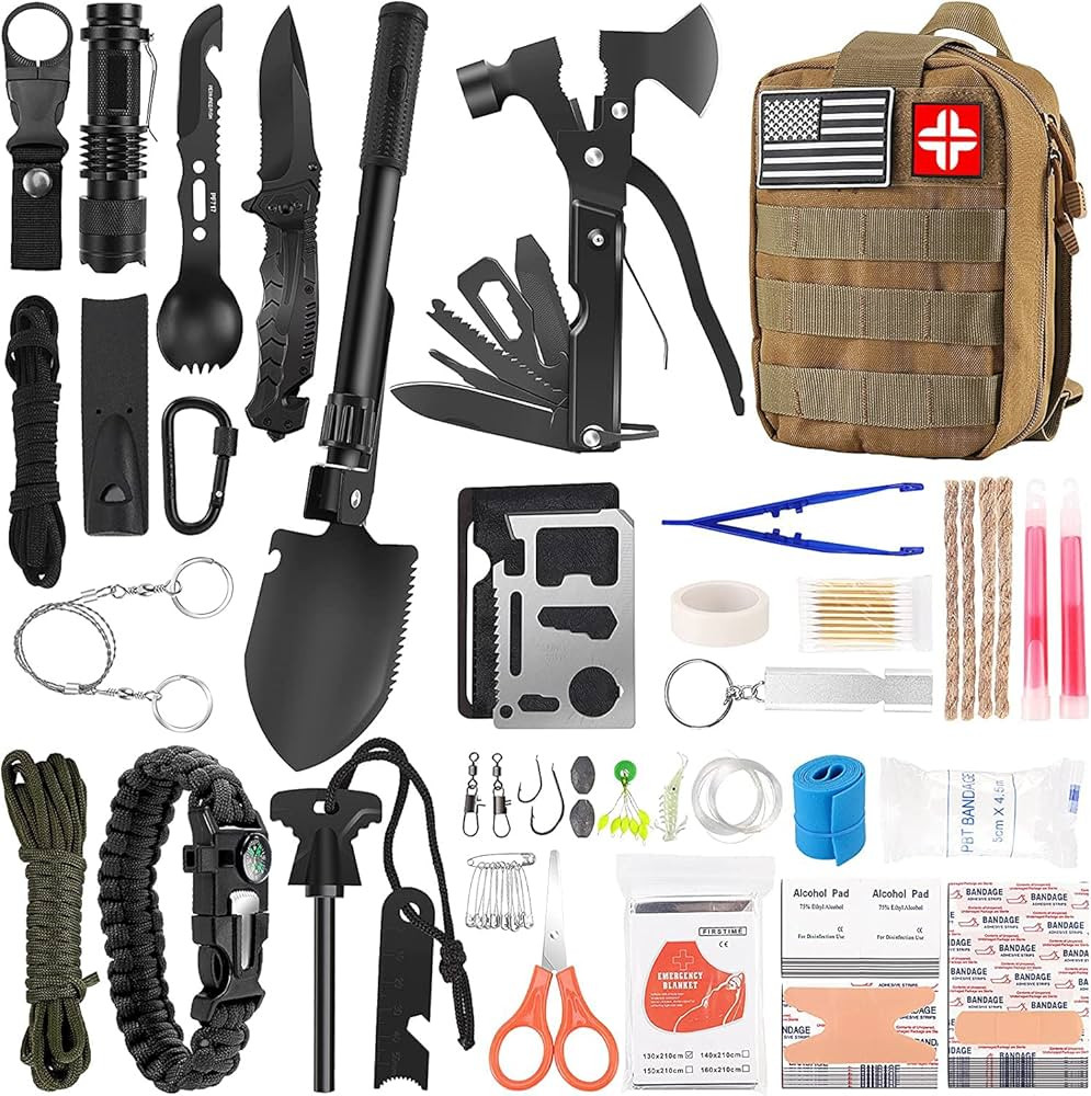 Survival Kit and First Aid Kit, 142Pcs Professional Survival Gear and Equipment with Molle Pouch,... | Amazon (US)