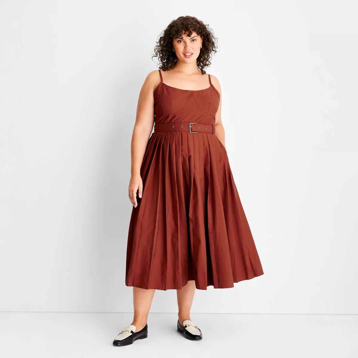 Women's Strappy Pleated Midi Dress - Future Collective™ with Reese Blutstein | Target