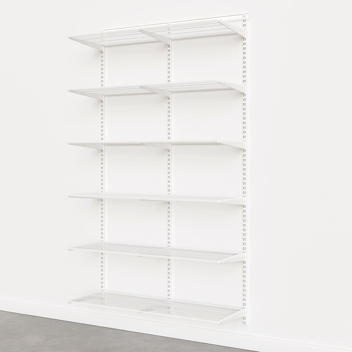 Elfa Classic White 4' Basic Shelving Units For Anywhere | The Container Store