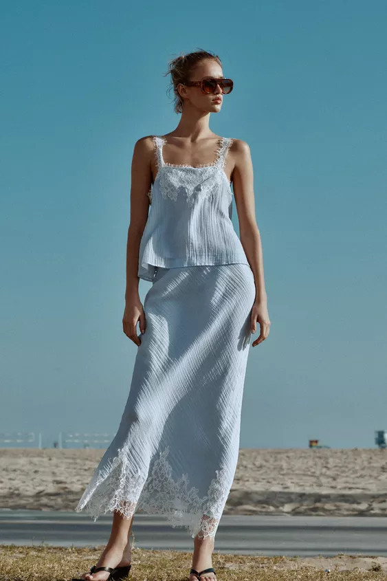 LACE MIDI SKIRT | Zara UK