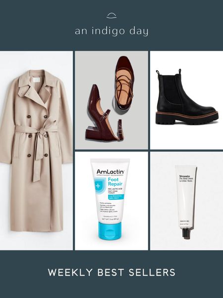 Weekly recap - H&M trench coat, Madewell patent leather Mary janes, sam Edelman laguna Chelsea boot, amlactin foot cream for dry cracked heels, necessaries hand lotion - use code indigo for 10% off when you purchase directly from necessaire 

#LTKstyletip #LTKshoecrush #LTKunder50