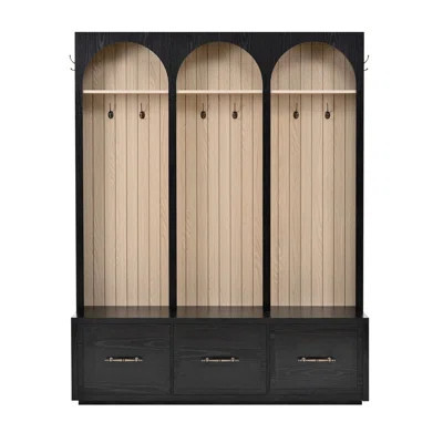 Farmhouse Hall Tree With Entryway Bench, Coat Rack & Shoe Organizer | Wayfair North America