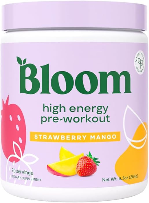 Bloom Nutrition Preentrenamiento de alta energía con beta alanina, ginseng y tirosina L para ami... | Amazon (US)