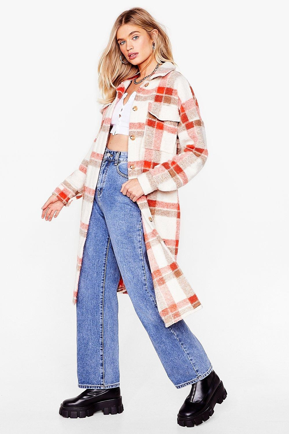 Checkin' Up on 'Em Longline Faux Wool Jacket | NastyGal (US & CA)