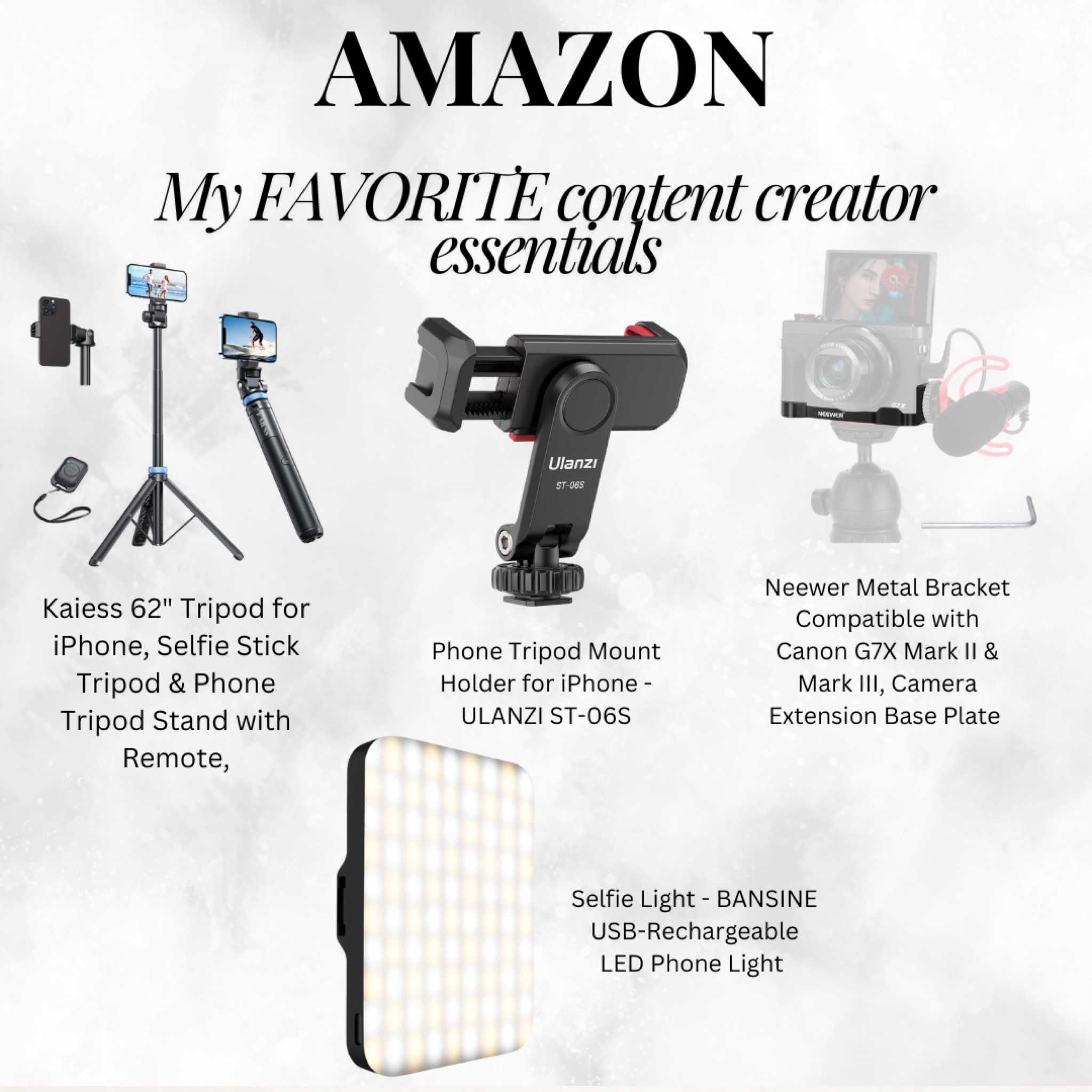 My favorite content creator essentials.

#LTKSaleAlert #LTKVideo #LTKFindsUnder50