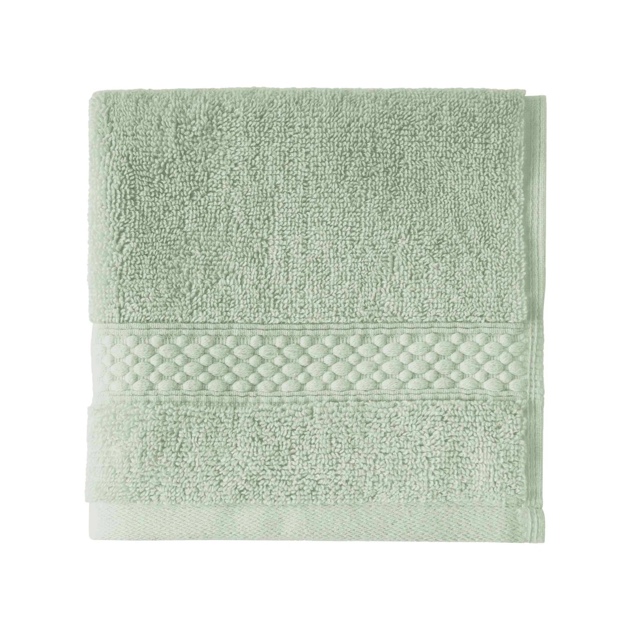 Beautiful by Drew Barrymore Dobby Washcloth, Soft 100% Cotton, Sage Green | Walmart (US)