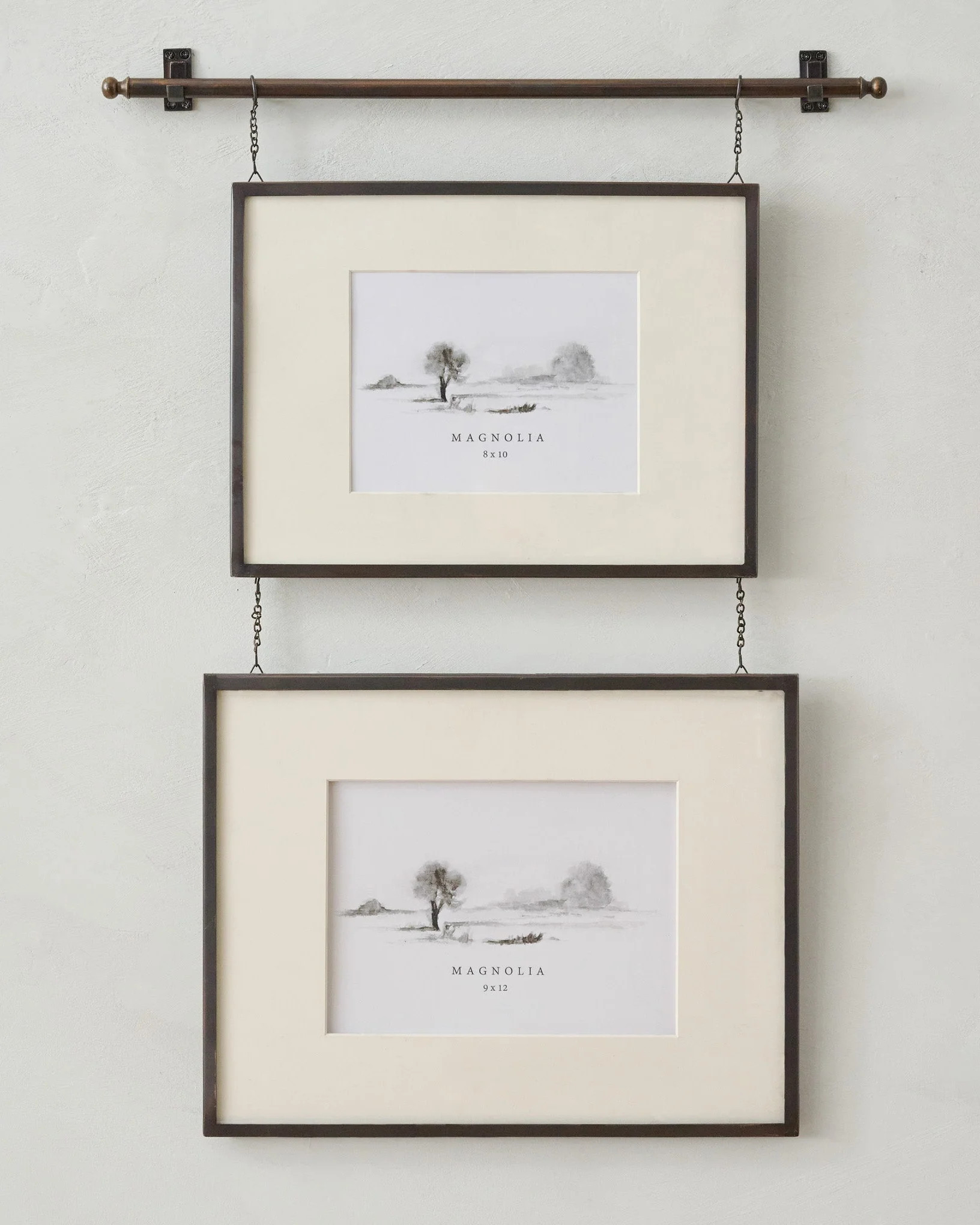 Colleen Antique Bronze Rail Double Picture Frame | Magnolia
