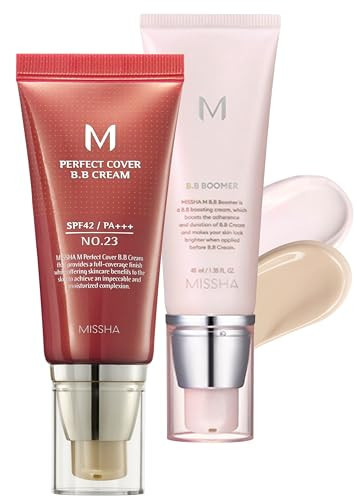 MISSHA BB ESSENTIALS KIT M PERFECT COVER BB CREAM No.23 Natural Beige/SPF 42 PA+++ 1.69 oz & M BB Boomer 1.35 oz -Lightweight, Multi-Function, High Coverage | Amazon (US)