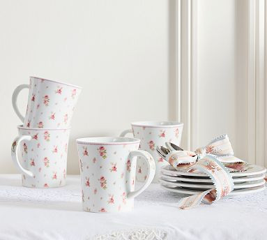LoveShackFancy Garden Floral Mugs - Set of 4 | Pottery Barn (US)