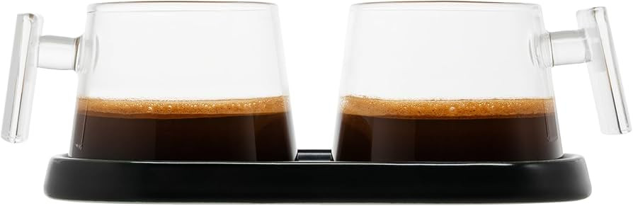 Pure Over Glass Espresso Cups | 2 Piece Coffee Mugs Set | Ceramic Coaster | Easy to Clean | Made ... | Amazon (US)