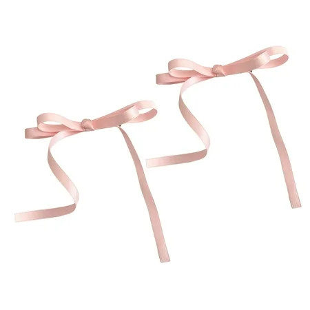 Trayknick 2Pcs Bow Hair Ribbons in Soft Fabric Solid Color Long Tail Design Adorable Non-Fading Dress-Up Smooth Women Girls Hair Ribbon Bow Hair Ties Decor for Women | Walmart (US)