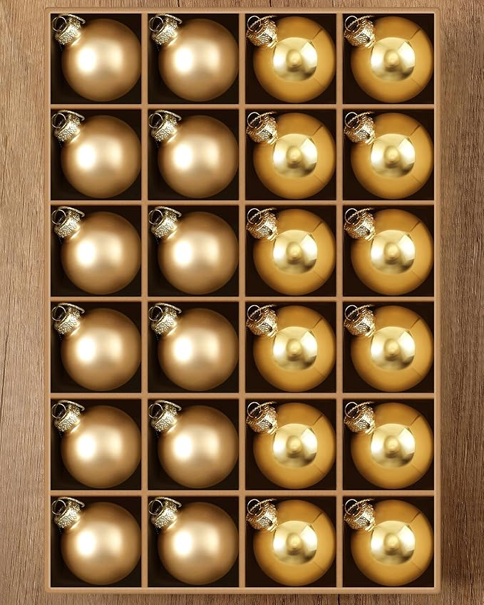 Syhood 24 Pcs Glass Christmas Ball Ornaments Set - 1.8" Small Hanging Christmas Ball Bulbs for Xm... | Amazon (US)