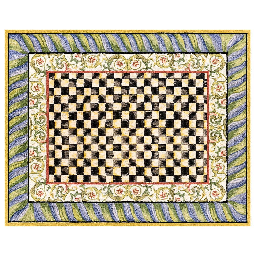 Courtly Check Purple & Green Washable Rug | MacKenzie-Childs