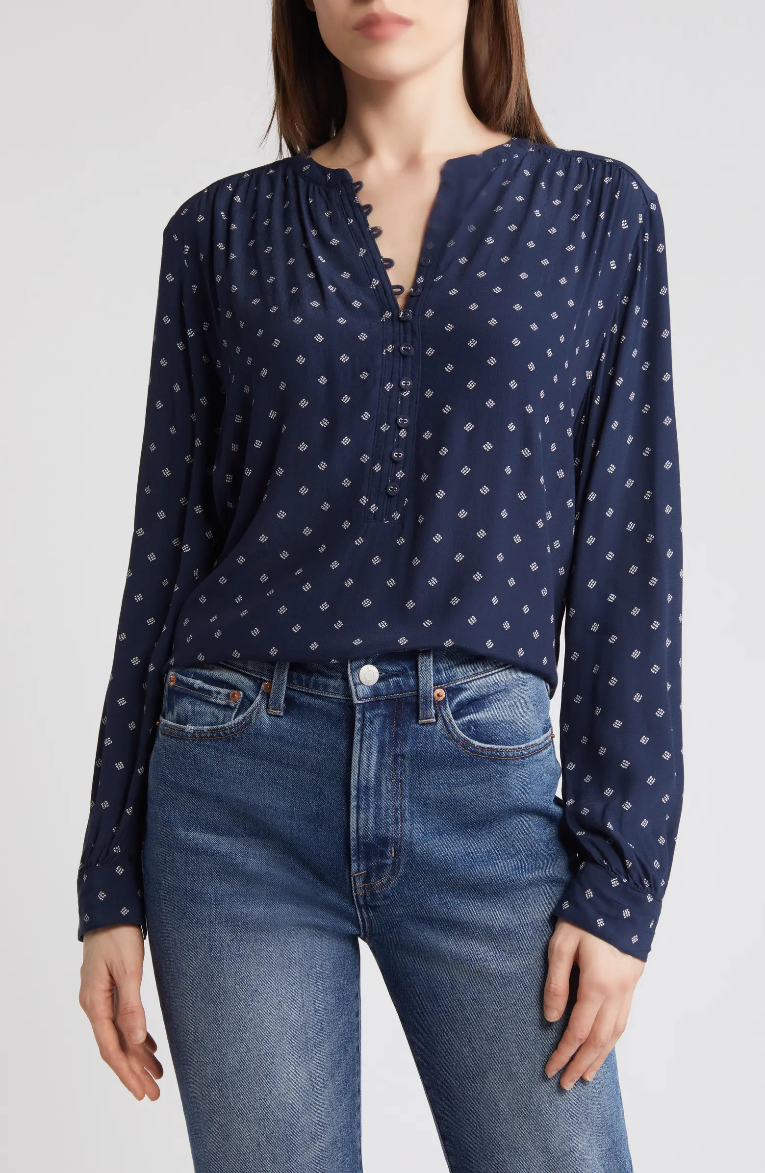 Treasure & Bond Print Crepe Popover Top | Nordstrom | Nordstrom
