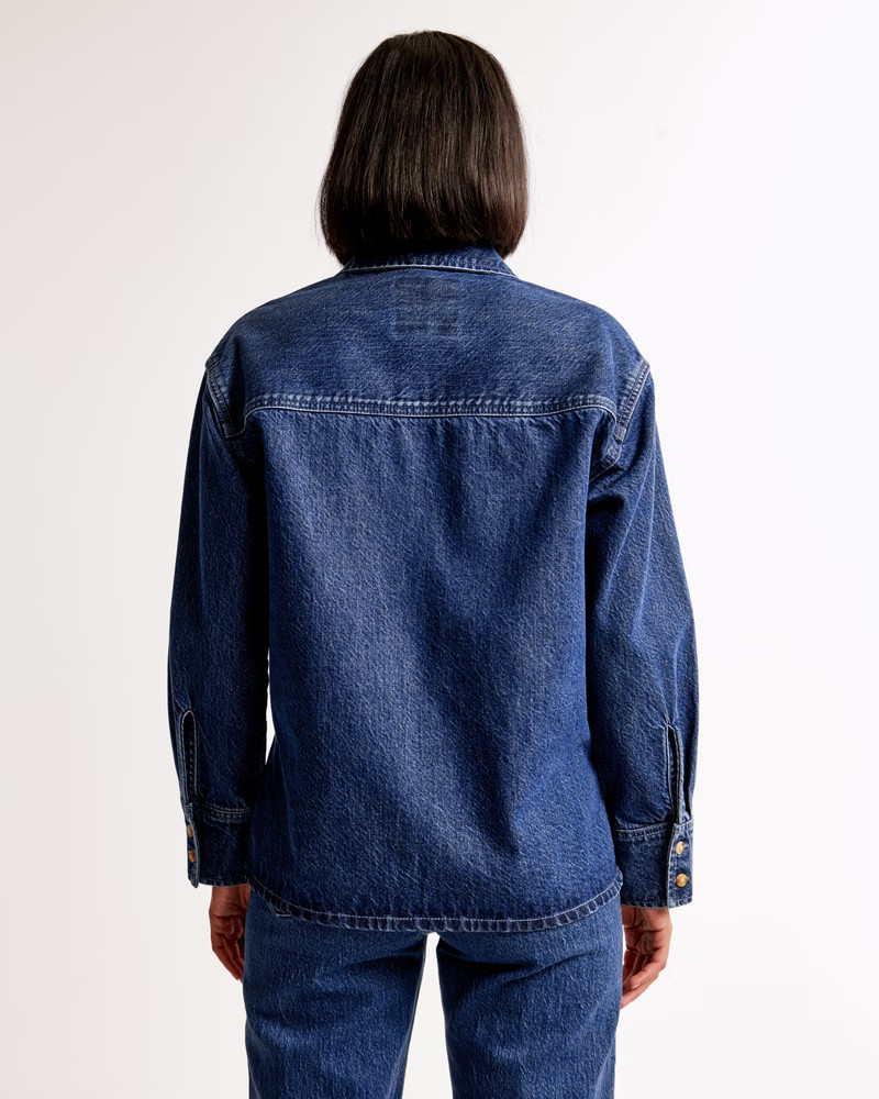 Oversized Denim Shirt | Abercrombie & Fitch (US)