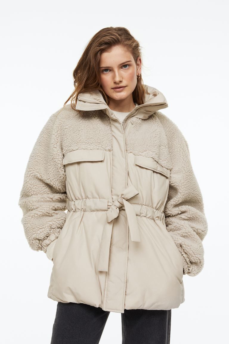 Padded Faux Shearling Jacket | H&M (US)