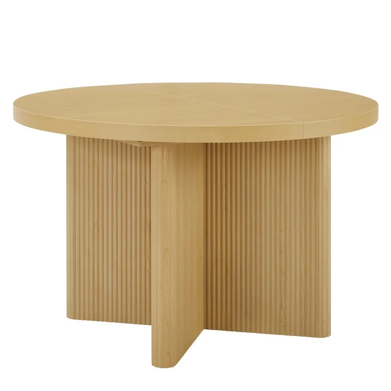 Better Homes & Gardens Lillian Fluted Round Expandable Dining Table for Kitchen, Natural Pine - W... | Walmart (US)