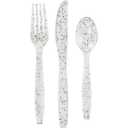 Rainbow Glitter Assorted Cutlery | Walmart Online Grocery