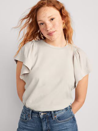 Flutter-Sleeve Paneled T-Shirt for Women | Old Navy (US)