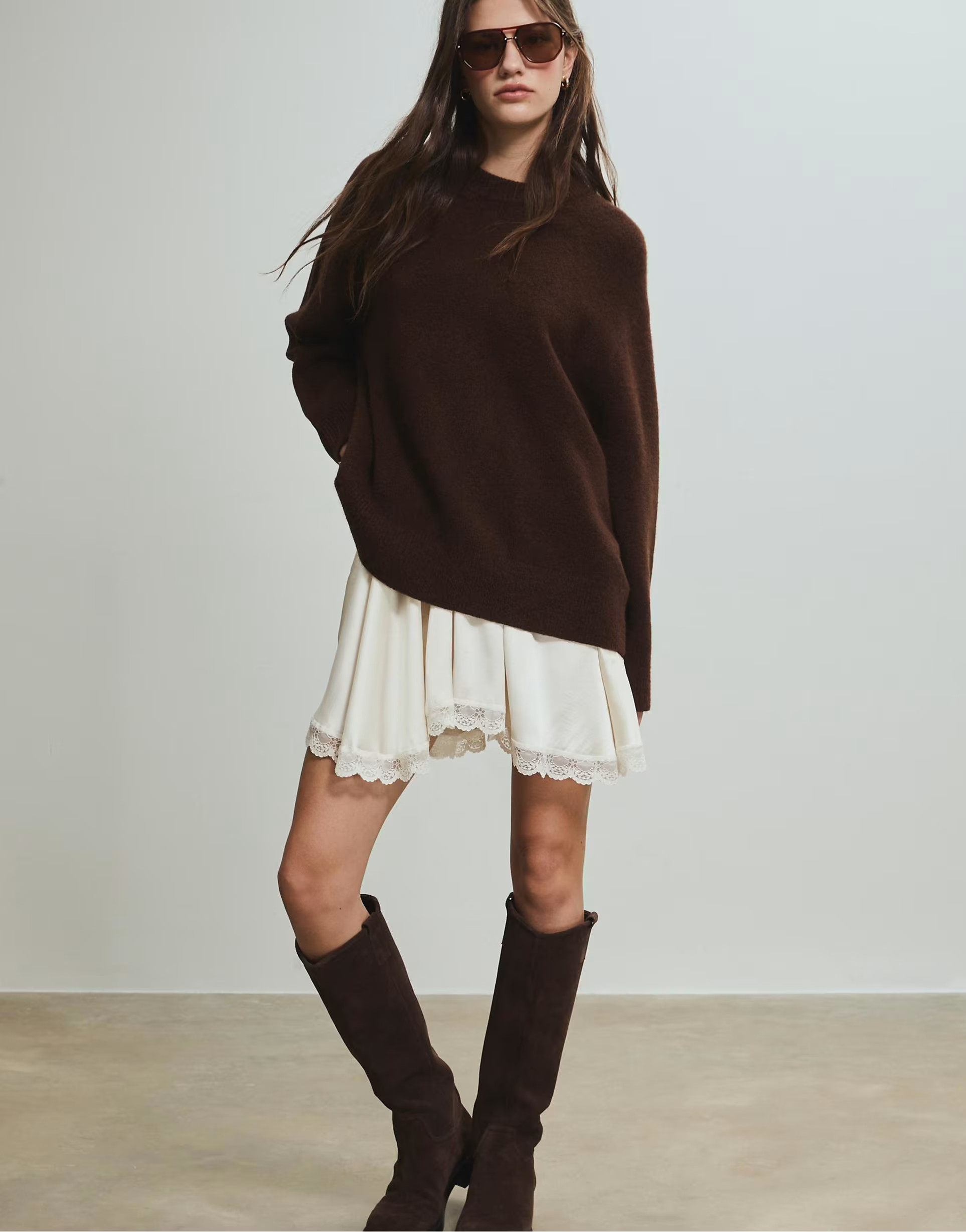 Stradivarius Soft-touch knit sweater in brown | ASOS | ASOS (Global)