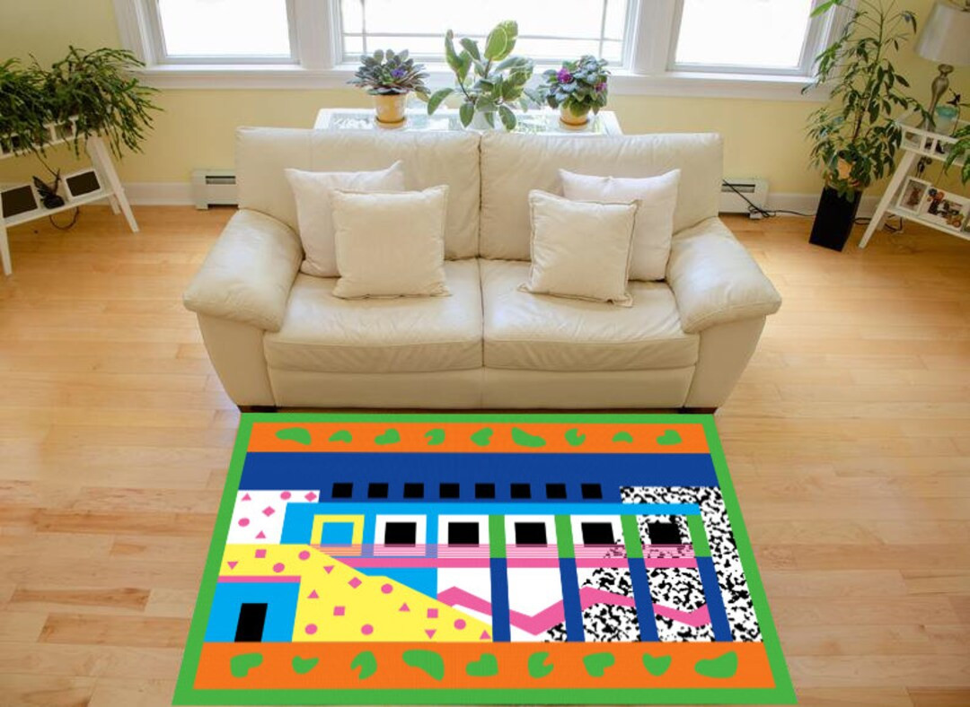 Orlando Not Memphis 90s Retro Geometric Art Style Area Rug - Etsy | Etsy (US)