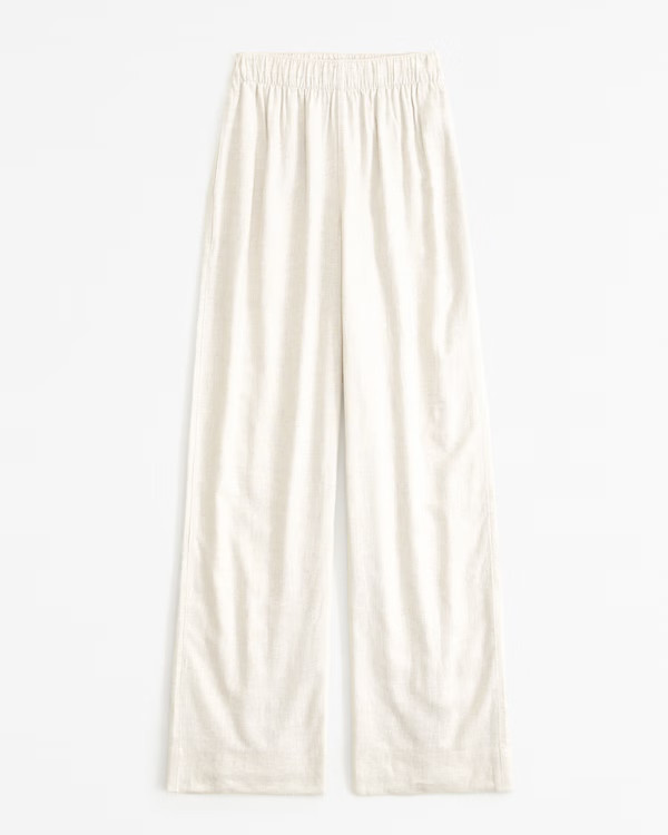 Women's Linen Blend Pull-On Pant | Women's Clearance | Abercrombie.com | Abercrombie & Fitch (US)