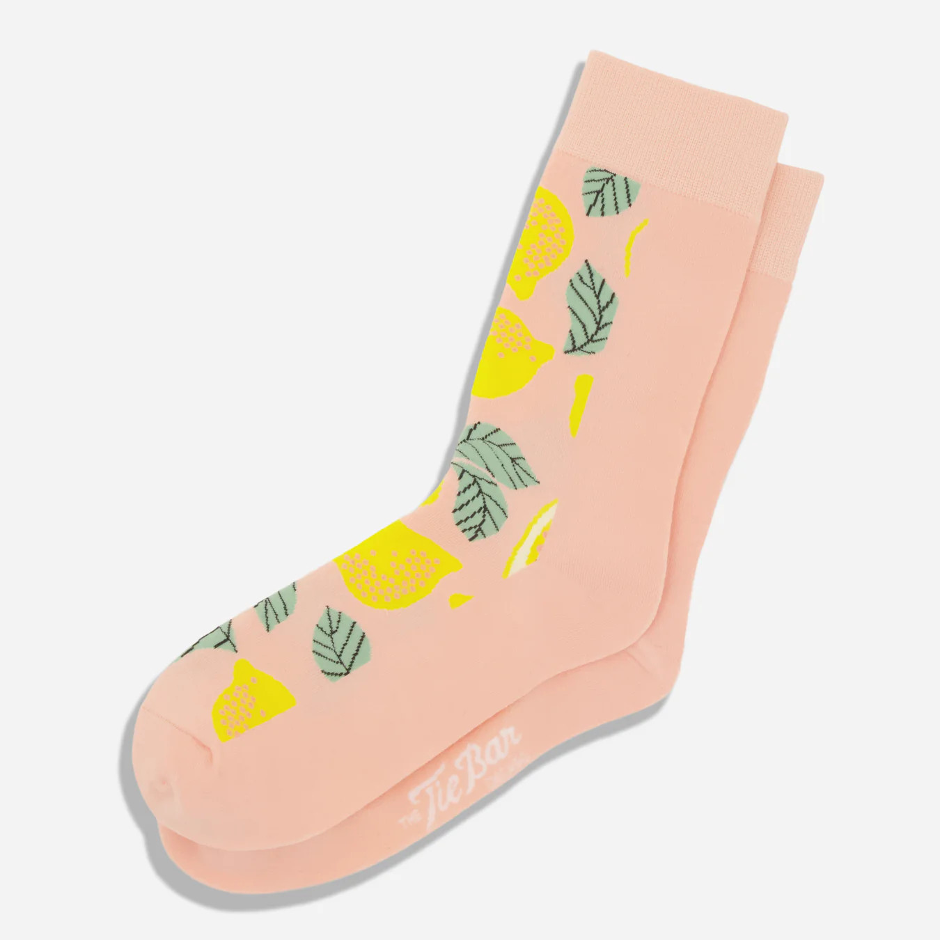 Bikini Sous La Pluie X Tie Bar Fresh Picked Lemon Pale Pink Dress Socks | Cotton Socks | The Tie ... | The Tie Bar