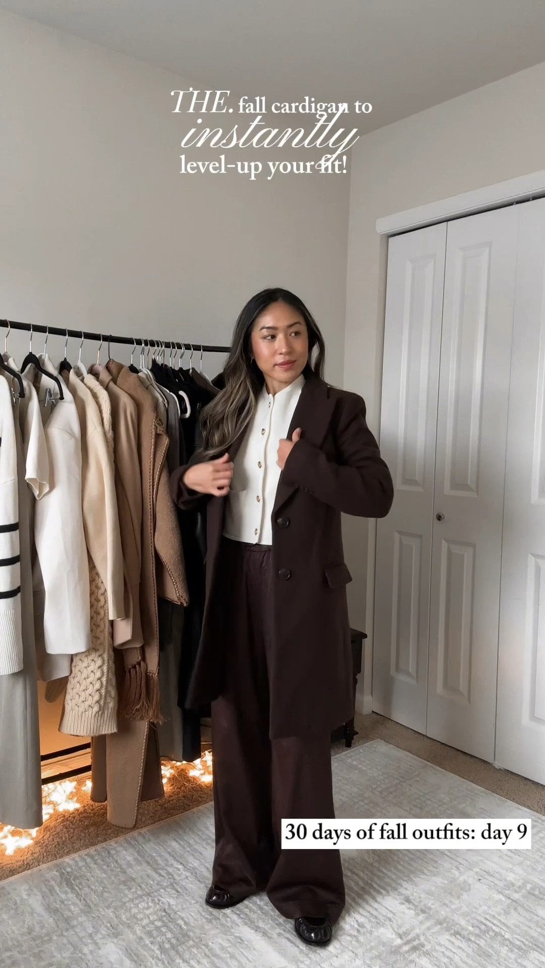A touch of elegance? Check! ✔️Easy to throw on? Also, check! ✔️ This crew neck cream cardigan DELIVERS with its gold accent buttons, and layers easily with my brown pieces this fall 🧸. STRONGLY recommend every girlie building a capsule wardrobe to have this elevated basic in their closet to reach for when that weather turns cold! ✨ what do you think?  ! 

Outfit details: 👇🏻
🤍 blazer: @madewell 
🤍 sweater: @abercrombie 
🤍 trousers: @bananarepublicfactory 
🤍 loafers: @ysl 
🤍 bag: @madewell 
🤍 sunnies: @celine 

🔗 Outfit specifics also linked in bio → LTK @amandacapsulewardrobe
⸻

#capsulewardrobechallenge #elegantoutfit #minimalisticstyle #autumnoutfitideas #neutralstyleinspo 

#LTKPetite #LTKSeasonal