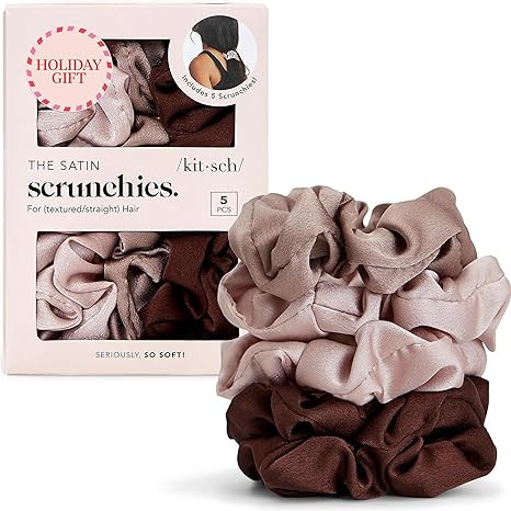 Kitsch Satin Scrunchies for Women - Softer Than Silk Scrunchies | Hair Ties No Damage for Frizz-F... | Amazon (US)