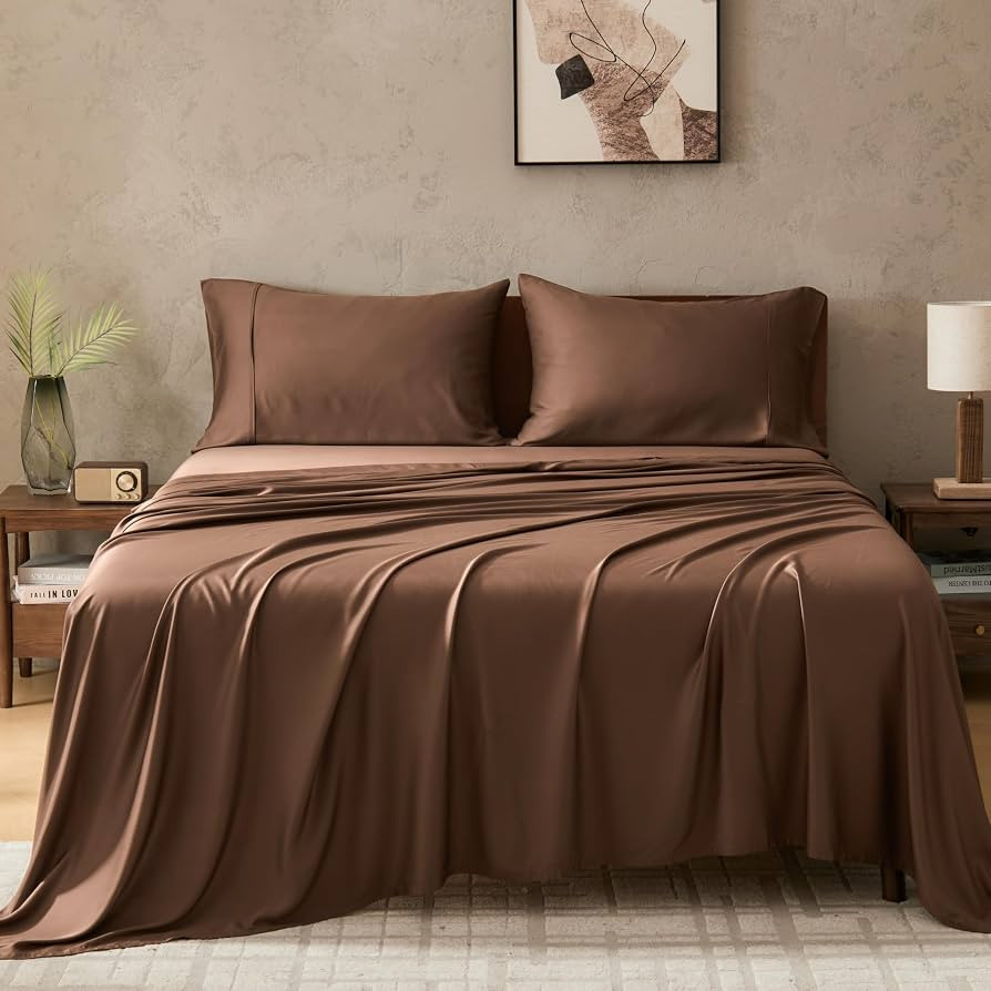 GOKOTTA King Bamboo Rayon Sheets Set, Silky Soft Cooling Sheets Stay Put | Amazon (US)