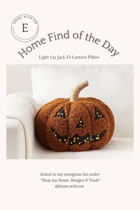 Halloween throw pillow! A pumpkin pillow that lights up from pottery barn!

#LTKfamily #LTKSeasonal #LTKhome
