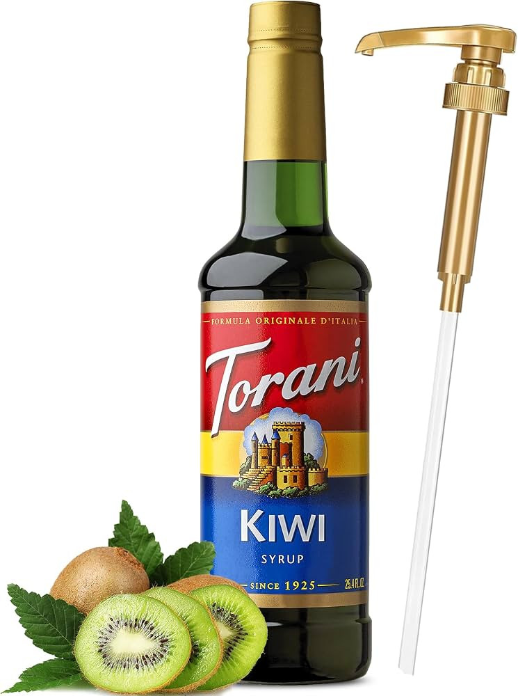 Torani Kiwi Syrup with Little Squirt Syrup Pump, 750ml 25.4 Ounces | Amazon (US)