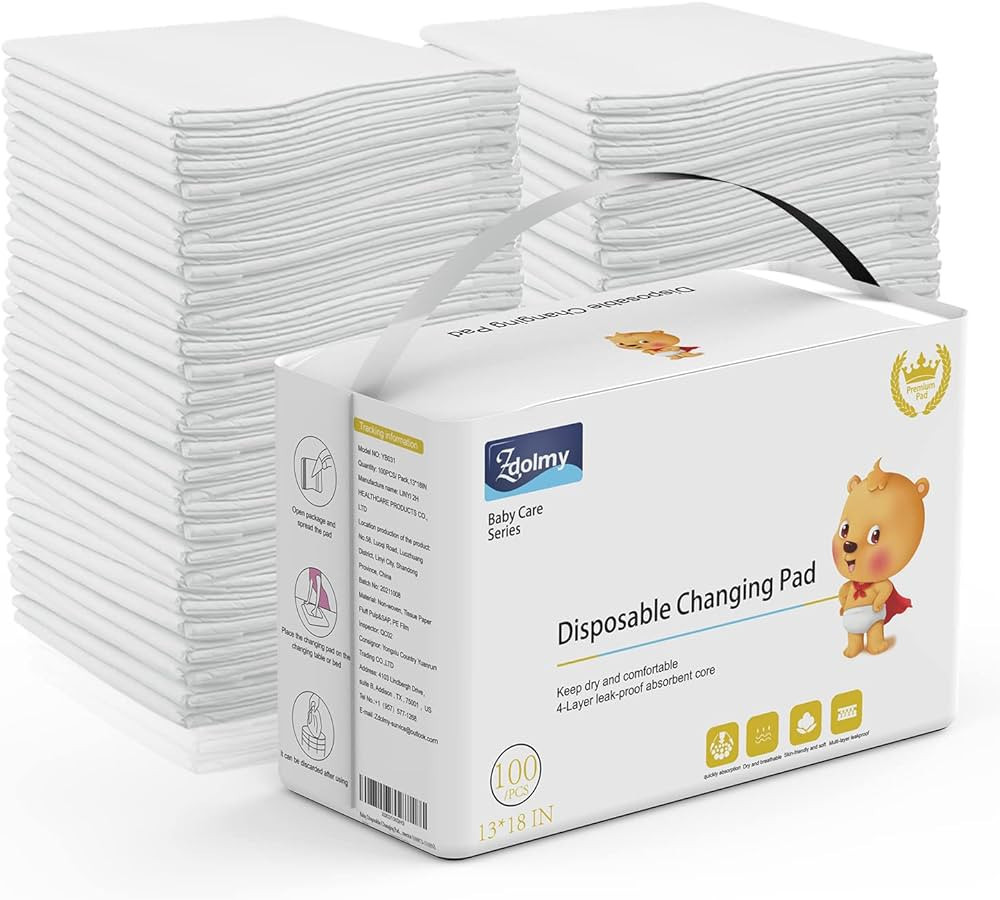 Disposable Changing Pad Liners (100 Pack) Super Soft, Disposable Changing Pads, Ultra Absorbent &... | Amazon (US)