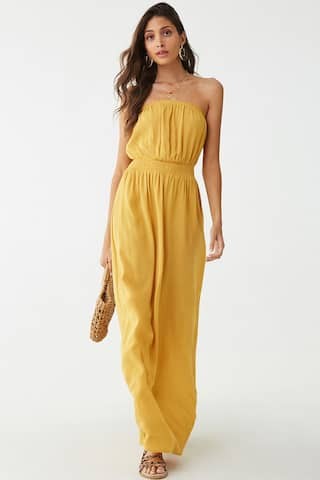 Strapless Smocked-Waist Dress | Forever 21 (US)