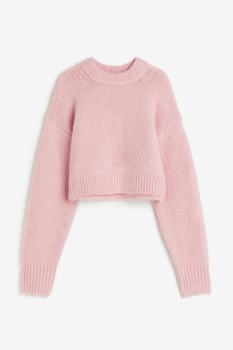 Cropped jumper - Light pink - Ladies | H&M GB | H&M (UK, MY, IN, SG, PH, TW, HK)