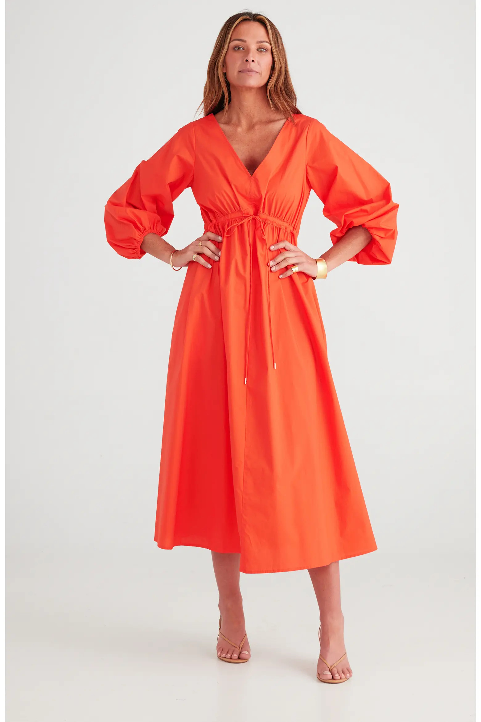 Sunshine Drawstring Waist Midi Dress (Women) | Nordstrom | Nordstrom