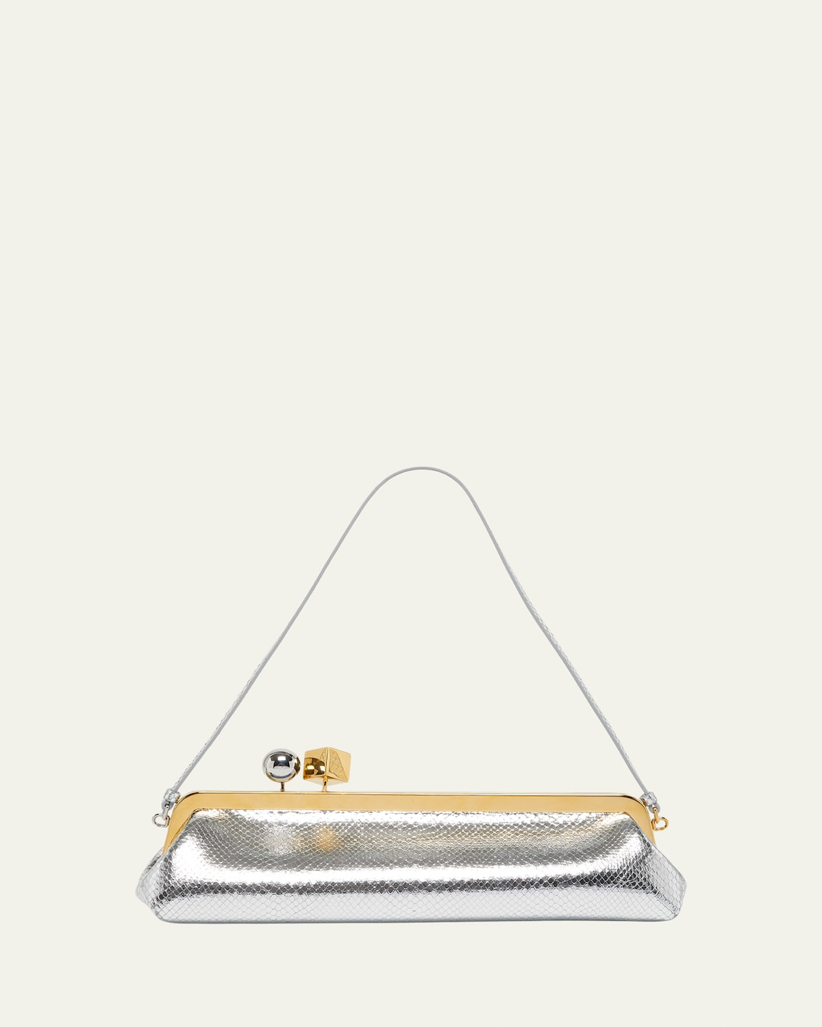 La Pochette Salon Snakeskin-Embossed Leather Clutch Bag | Bergdorf Goodman