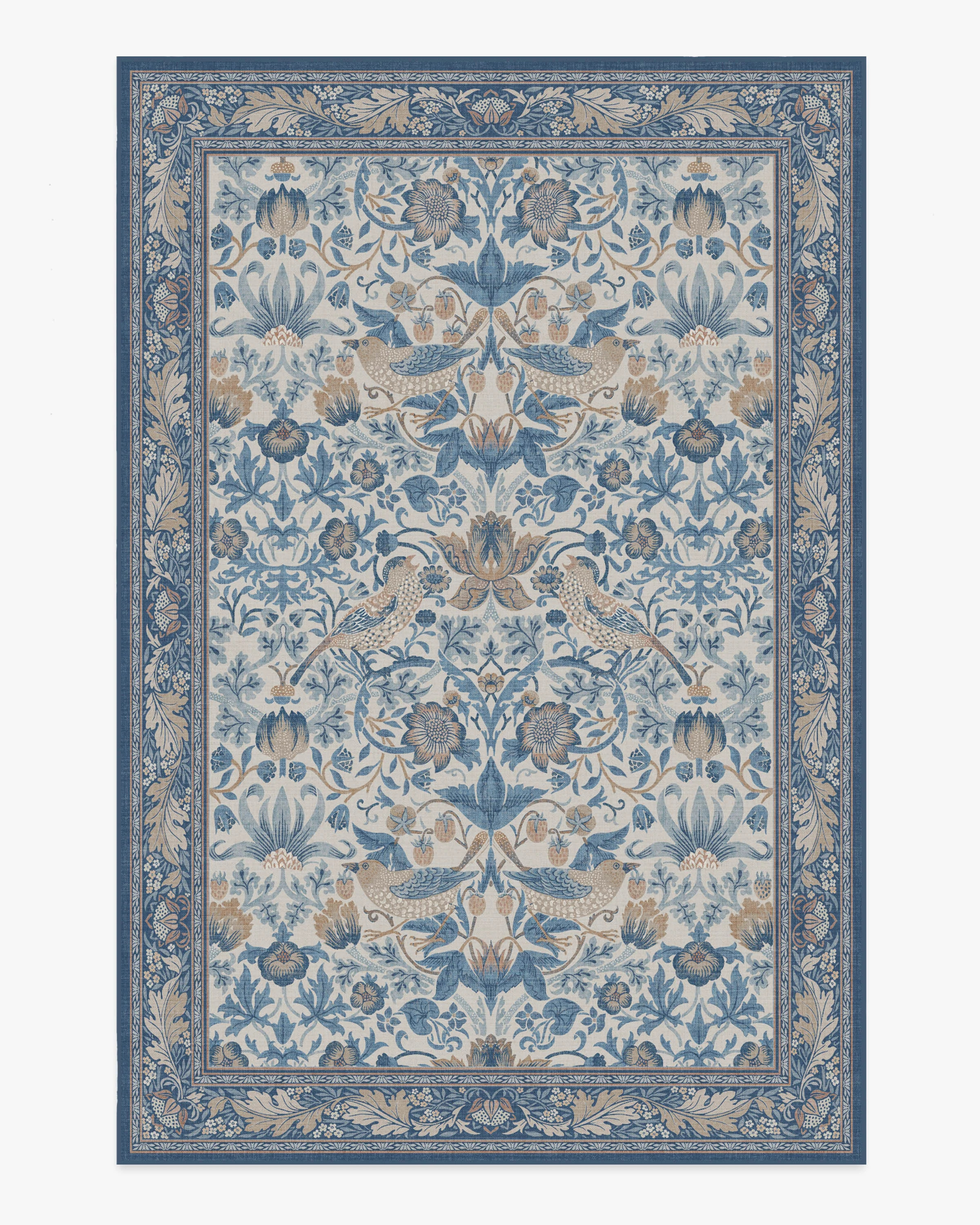 Strawberry Thief Indigo & Ivory Rug | Ruggable