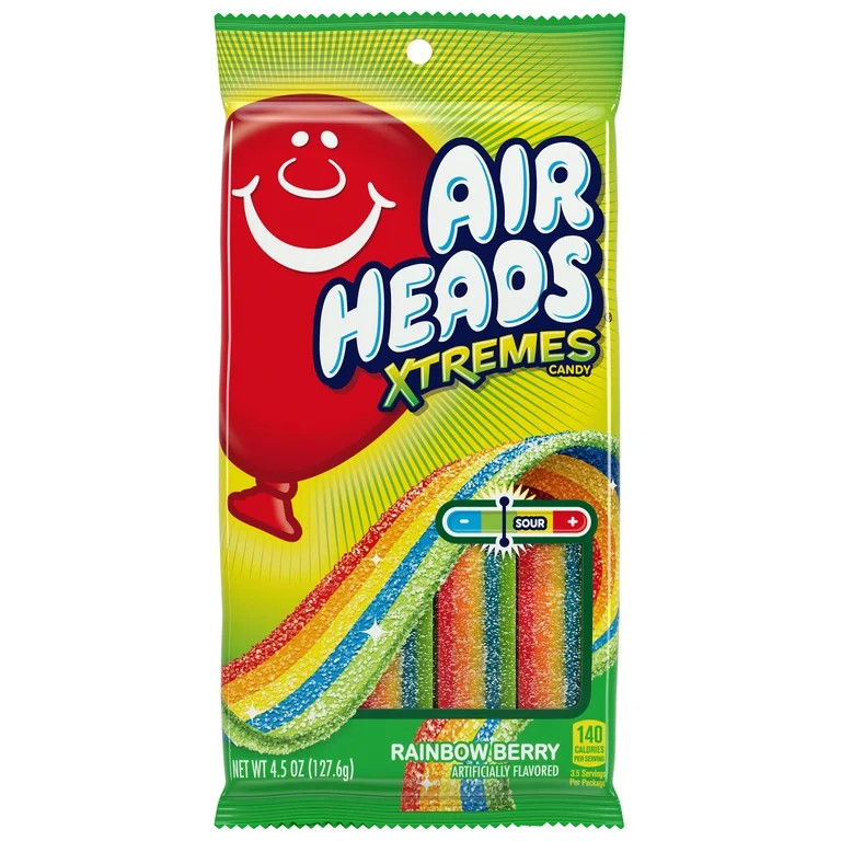 Airheads Xtremes Belts Candy, Rainbow Berry, 4.5 oz Bag - Walmart.com | Walmart (US)