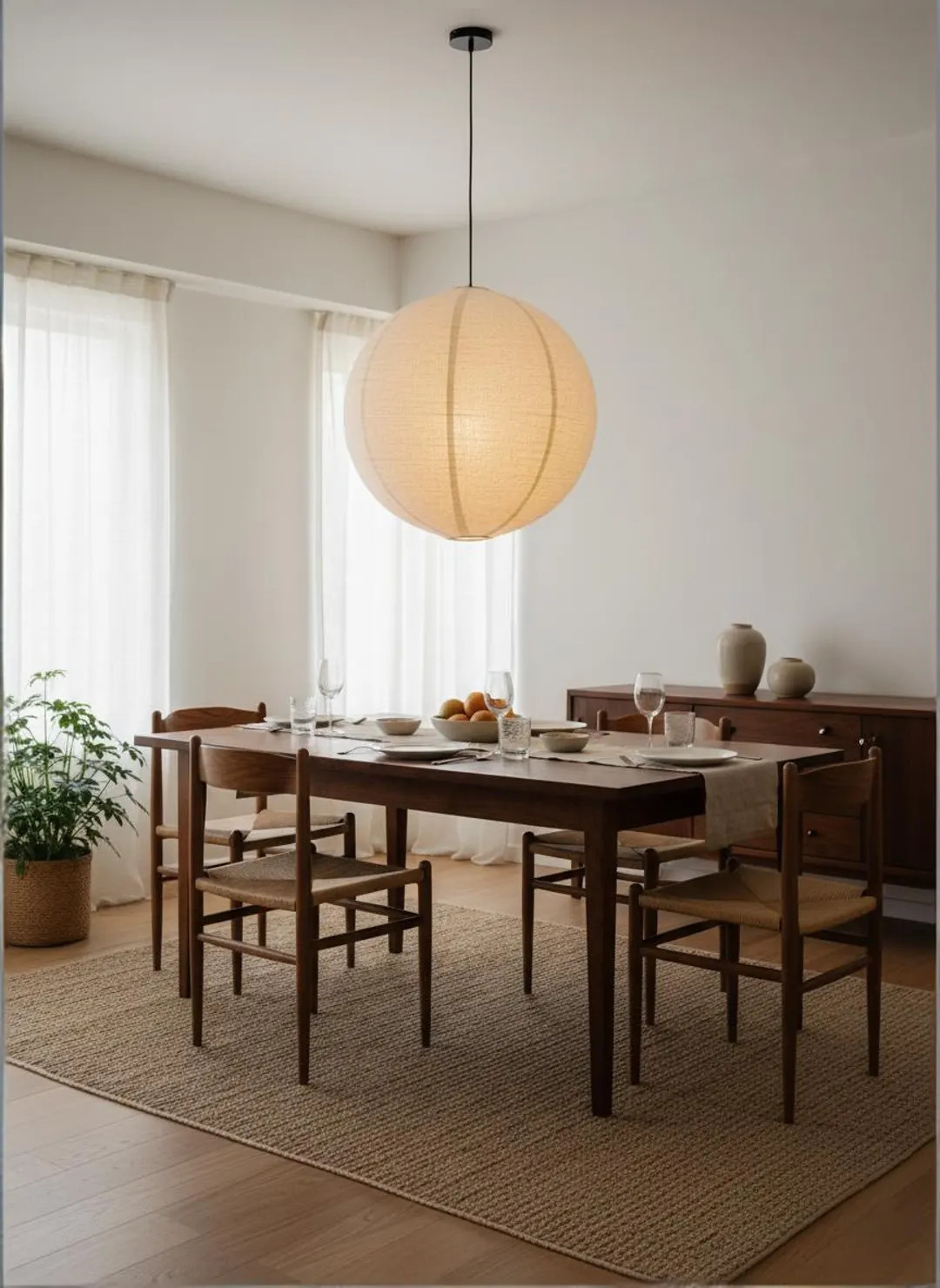 Japanese Style Linen Lantern Lampshade – Modern Scandinavian Pendant Light - Etsy | Etsy (US)