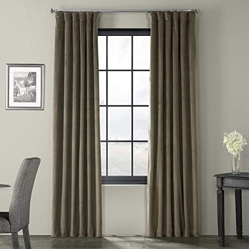HPD Half Price Drapes VPCH-P Signature Blackout Velvet Curtain (1 Panel), 50 X 96, Denver Taupe | Amazon (US)