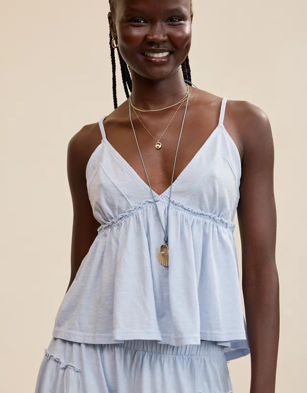 Aerie Happiest Babydoll Tank Top | American Eagle Outfitters (US & CA)