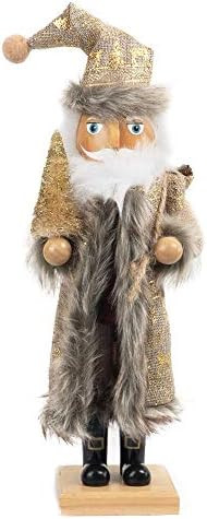 FUNPENY 19" Christmas Decorative Nutcracker, Handmade Wooden Santa Traditional Nutcracker in Flan... | Amazon (US)